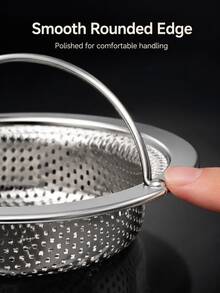 3Pcs Stainless Steel Sink Strainers, Removable Drain Filters For Catching Food Scraps And Debris, Anti-Clog Kitchen Sink Accessories For Daily Use - View 3