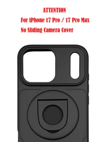 豪華推窗式 360°旋轉隱形支架 有線充電磁吸式 相容 iPhone 17 Pro Max 17 Pro 16 15 14 13 12 11 Pro Max 14 15 16 Plus 11 防震保護殼 - 黑色 - 查看 6