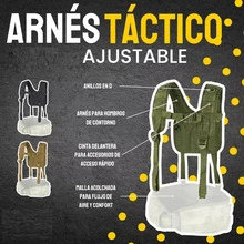 Tactical H-Harness Suspenders With Mesh MOLLE System And Adjustable Straps - Khaki - View 4