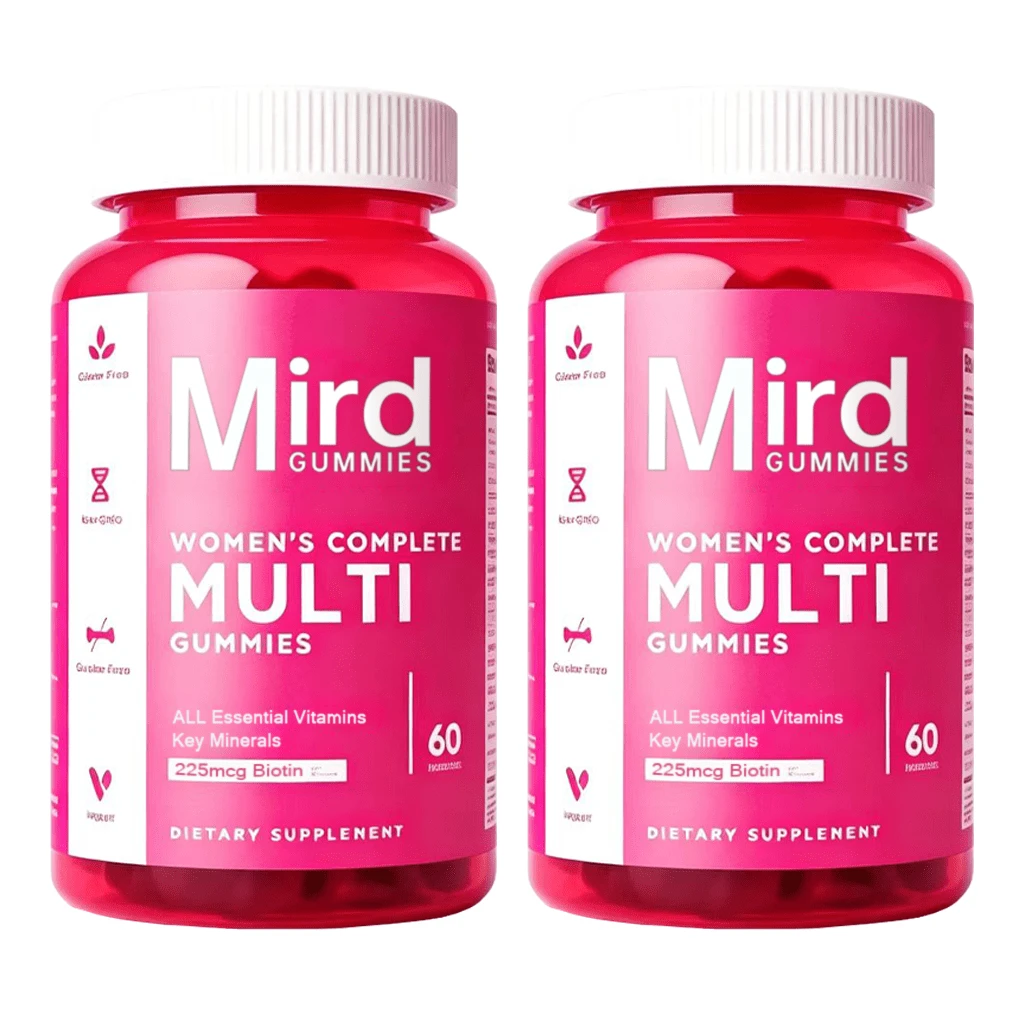 Mird Gummies Women's Complete Multi Gummies All Essential Vitamins Key Minerals 225mcg Biotin Gluten Free Non-GMO Daily Women Wellness Dietary Supplement 60 Count - 2PCS - 查看 1
