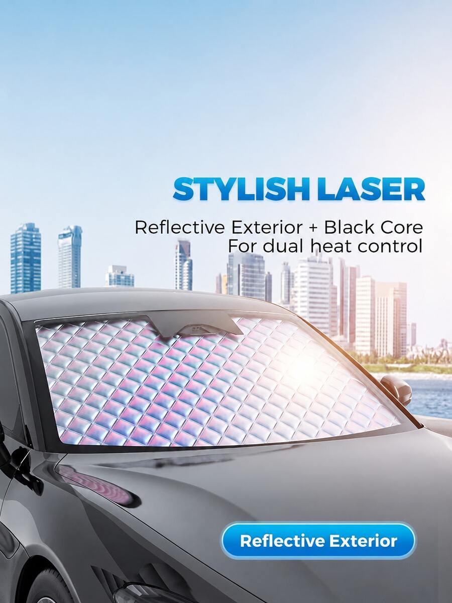 Car Front Windshield Sunshade - Portable Car Sunshade With Heat Insulation, Cooling And Anti-Glare Effects, Enhancing Driving Comfort. Essential Car Sunshade, Suitable For All Seasons