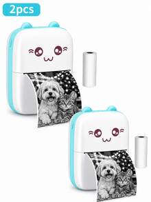 SOKANY 1 máy in nhiệt mini cầm tay, thiết kế hình mèo dễ thương, sạc qua USB, hỗ trợ in ảnh và nhãn, bao gồm cáp USB và bộ mực miễn phí, lý tưởng cho du lịch và sử dụng tại nhà, in ảnh | Máy in sạc qua USB - Nhiều màu - Xem 18