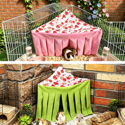 2pcs Small Pet Hideout, Hanging Corner Hideaway, Comfortable Corner Pet Hammock Tent, Washable Play And Rest Habitat, Suitable For Guinea Pigs, Hamsters, Ferrets, Squirrels, Sugar Gliders, Rabbits, Hedgehogs
