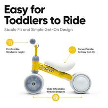 Balance Bike 1 Year Old – 4-Wheel Toddler Bike With Light-Up Wheels & Stable Steel Frame, Fun Toddler Outdoor Toys For Indoor Outdoor Play, Perfect As 1 Year Old Boy Gifts, Baby Toys 1 Year Old & 1st Birthday Girl Gifts Yellow - Yellow - View 3