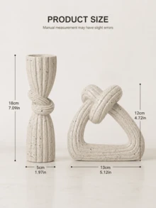1pc Abstract Knot Sculpture Decor, Cream Spotted Modern Desktop Ornament, Suitable For Living Room, Bedroom, Office Bookshelf And Home Decoration Gift - 1PC - View 8