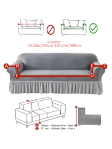1PC Ultra Soft Thick Fabric Non-Slip Elastic Skirt Hem Sofa Cover, Dust-Proof, Pet-Proof, Waterproof, Anti-Dirt, 2 Colors Dark Gray And Light Gray Available, Suitable For 1/2/3/4 Seater Sofa, All Seasons - Multicolor - View 15