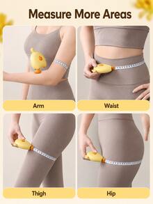 1pc Cute Portable Tape Measure, Measure Three Circumferences, Fitness Measurement For Chest And Arm, Auto-Retractable Waist Tape, Sewing Supplies - Multicolor - View 10
