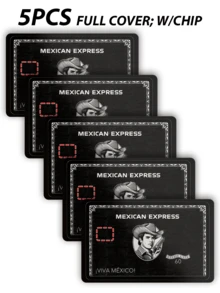 1/2/4/5/10入 墨西哥牛仔信用卡貼紙保護套，Mexican Express Long Live Party 生日禮物，PVC材質 防指紋 耐用 防刮耐磨，適合男士、女士、情侶，小晶片卡、銀行卡裝飾貼紙，信用卡、會員卡、交通卡、學生校園卡DIY - A款 - 查看 16