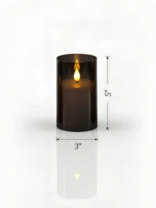 1/2/3 piezas Velas parpadeantes, sin llama, alimentadas por batería, con control remoto, función de temporizador, adecuadas para el hogar, la granja, el baño - negro - Ver 11