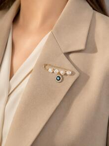 1pc Fashionable Oil Drip Eye Decor Alloy Pendant Brooch Suitable For Men And Women Daily Wear - Multicolor - View 1