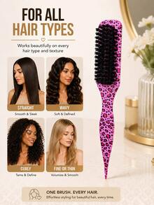 Leopard Print Edge Control Comb, Women's, Smooth Back Comb, For Flyaways, Hairline Styling Comb, Suitable For Smooth Ponytails, Buns And Updos, Pointed Tail Handle For Easy Sectioning, Travel Hair Styling Accessory - Multicolor - View 3