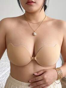 Plus Size Women's Strapless Front Closure Adhesive Bra Push Up Invisible Sticky Bra For Backless Dress - Multicolor - View 2