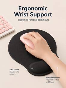 Small Silicone Mouse Pad With 3D Wrist Rest, Soft Non-Slip Desk Mat, Compact Ergonomic Wrist Support Pad For Home Office, Laptop, Computer, Gaming, Study, Workstation And Desktop Accessories - One Size - View 3
