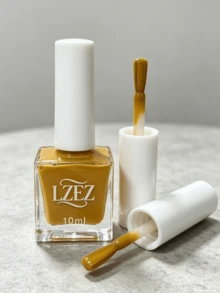1 Bottle Water-Based Nail Polish - LZEZ - 2026 New 10ml Peelable Long-Lasting Quick-Dry Nail Polish For Students, Alcohol-Free - Mustard Yellow - View 3