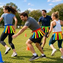 Tail Tag Game Belt, Belt With 6 Detachable Tails, Random Color, Hook And Loop Running Chase Activity Equipment, Back To School Gift, Suitable For Sports Day, Backyard Lawn, Carnival Party, Camping Picnic, Team Building, Outdoor Games, Adult Group Competition - One Size Fits All - View 1