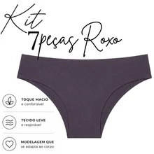 Kit 7 Calcinhas Poliamida Sem Costura Invisiveis Confortavéis Discretas - Roxo - Visão 2