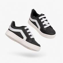 Tenis Menina Baby Leve |  Estilo Casual Com Conforto Premium, Melhor Qualidade | ENTREGA RAPIDA! - PRETO-PRATA vs - Visão 9