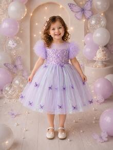 Young Girls Partywear - Purple - View 1
