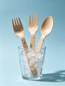 30 Sets Disposable Individually Wrapped Cutlery Set, Birch Wood Material, Includes 30 Forks, 30 Knives, 30 Spoons + 30 Napkins, Portable And Practical, Suitable For Travel, Party, Festival, Theme Party, Gathering And More - Multicolor - View 5