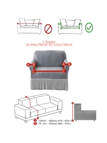 1PC Ultra Soft Thick Fabric Non-Slip Elastic Skirt Hem Sofa Cover, Dust-Proof, Pet-Proof, Waterproof, Anti-Dirt, 2 Colors Dark Gray And Light Gray Available, Suitable For 1/2/3/4 Seater Sofa, All Seasons - Multicolor - View 14