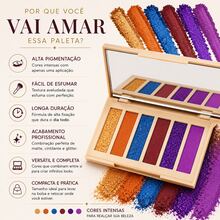 Bruna Tavares Paleta de Sombras Wish 6 Cores Alta Pigmentação Matte, Cintilante e Glitter com Espelho - Multicolorido - Visão 3