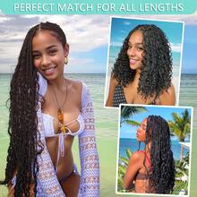 Eulisi Human Braiding Hair For Boho Braids 110g 20 Inch Deep Water Wave Bulk Human Boho Hair For Braiding No Weft 12A Wet And Wavy Curly Human Hair Extensions 2 Bundles/Pack Natural Color - Natural Black - View 5