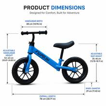 Balance Bike 2 Year Old, Toddler Balance Bike For 2-6 Year Old With Light-Up Wheels & Adjustable Height, No-Pedal Kids Bike For Balance Learning, Perfect Gift For Boys Girls As Toys & Outdoor Ride.Blue - Blue - View 3