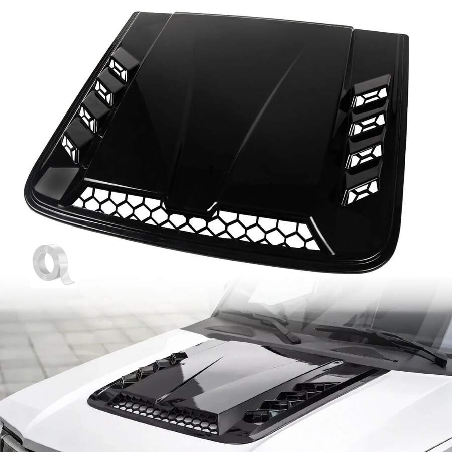 Vmingo Universal Black Car Hood Vent Air Intake Simulator - A - View 1