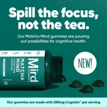 Miriyalyad Mird Gummies Matcha Mind Cognitive Gummies 250mg Cognizin Per Serving Support Brain Health Focus & Attention Dietary Supplement 60 Count - 1PC - 查看 4