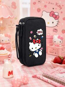 SANRIO 1個 Hello Kitty 印花數位收納袋，可愛多層拉鍊電子收納包，附腕帶，適用於電纜、耳機、卡片和小物品 - 彩色 - 查看 8