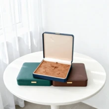 High-End PU Leather Jewelry Box Set, Necklace Ring Earring Storage Organizer, Elegant Daily Display Case, Ideal Birthday Gift - Same Style In Multiple Colors - View 2