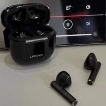 Lenovo 联想 TC3301 真无线蓝牙耳机，半入耳式，适用于音乐、运动、游戏和电子竞技，蓝牙 5.3，兼容 Apple、华为和 OPPO（黑色和白色） - 黑色 - 查看 1
