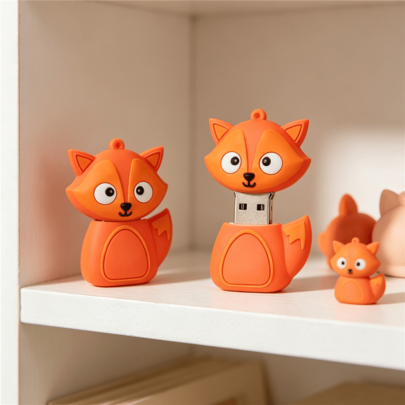 128GB USB Flash Drive 64GB 2.0 Cartoon Bee Fox Penguin Shaped USB Flash Drive 6…