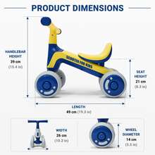 Balance Bike For Toddlers – 4-Wheel Toddler Bike & Kids Bike With Anti-Tip Steering & Silent EVA Wheels, Steady Balance Bike 1 Year Old, Perfect Birthday Gift For Ages 1-4, Top 1 Year Old Boy Gifts & Baby Girl Gifts For Indoor Outdoor Play.Blue - Blue - View 7