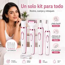 Afeitadora eléctrica 4 en 1 para mujer: depilación corporal completa, recorta el vello facial, de las cejas y de la zona del bikini. Tamaño compacto y portátil con batería de larga duración. Imprescindible para viajar y conseguir una piel suave en casa, en la escuela o de vacaciones. - Rosa - Ver 8