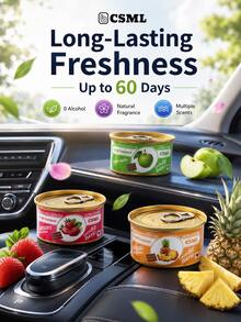 Long-Lasting Solid Car Air Freshener | Natural Vanilla, Cherry, Strawberry And Coconut And Other Fragrances | Suitable For Car, Bedroom, Bathroom And Closet Air Freshener | Flameless Diffuser | Fashionable Women's Car Decor | Deodorizing Car Air Freshener | Camping Essential | Birthday, Christmas And Mother's Day Gift | Unisex Gift | Car Decor Essential - Multicolor - View 2