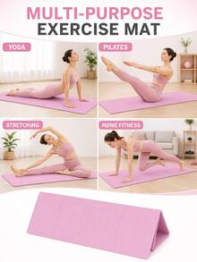 1pc EVA Yoga Mat, Size 173*61*0.3 Cm, Suitable For Pilates Practice, Solid Color Design, Ideal For Home Fitness And Yoga Practice, Perfect For Beginners, Also Suitable For Fitness And Dance Training, Can Be Used As An Exercise Mat - Multicolor - View 1