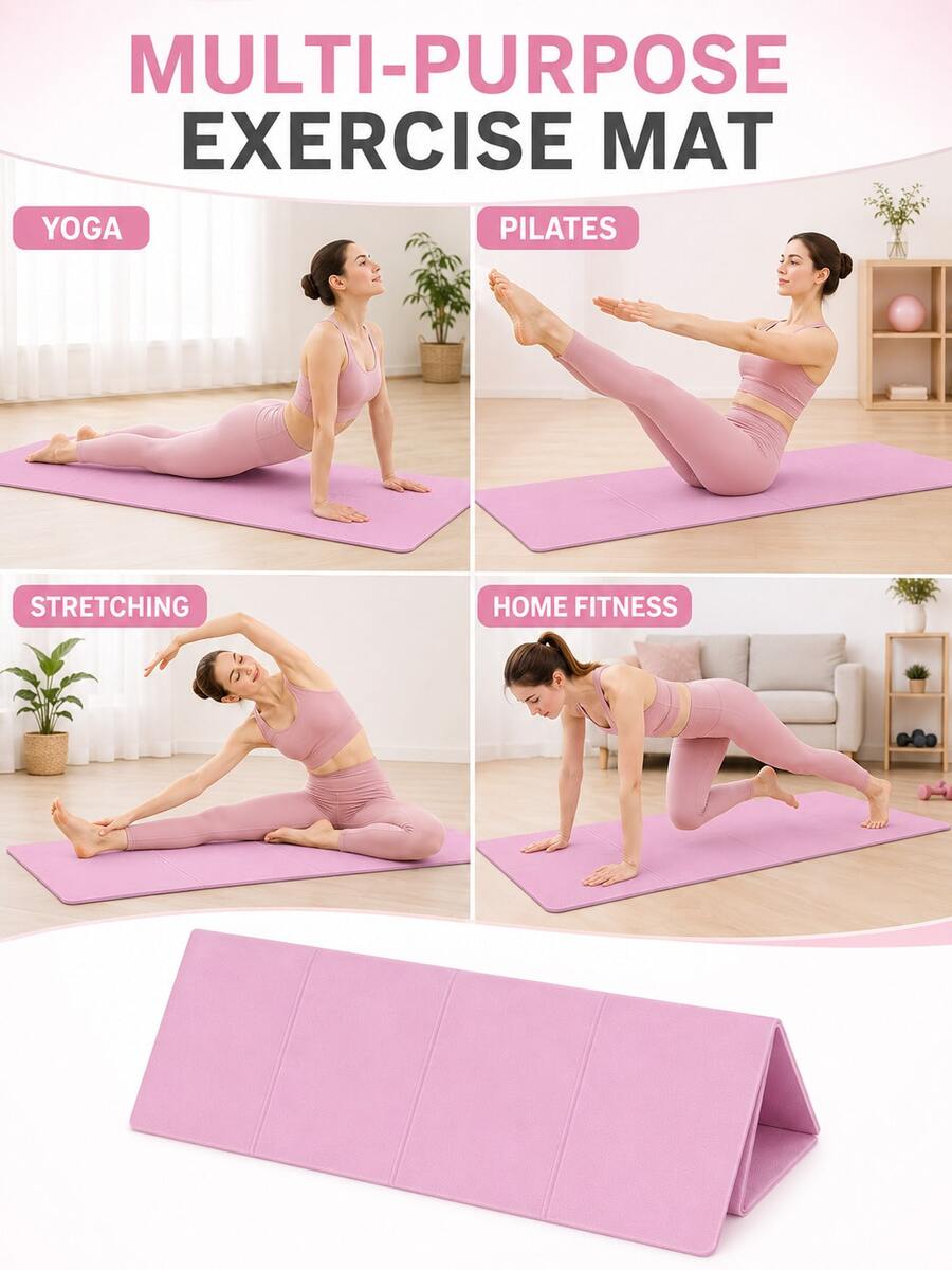 1pc EVA Yoga Mat, Size 173*61*0.3 Cm, Suitable For Pilates Practice, Solid Color Design, Ideal For Home Fitness And Yoga Practice, Perfect For Beginners, Also Suitable For Fitness And Dance Training, Can Be Used As An Exercise Mat - Multicolor - View 1