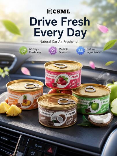 Long-Lasting Fragrance Solid Car Air Freshener | Natural Vanilla, Cherry, Strawberry And Coconut And Other Scents | Suitable For Car, Bedroom, Bathroom And Closet Car And Home Air Freshener | Flameless Diffuser | Stylish Car Decor | Odor-Removing Car Air Freshener | Camping Essential | Birthday, Christmas And Mother's Day Gift | Unisex Gift | Car Decor Essential