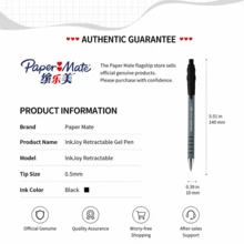 Sharpie Papermate Heart 系列 0.5mm 可伸縮凝膠筆，黑色墨水，馬卡龍配色，可愛愛心設計學生書寫筆，辦公與簽名使用，可愛風格文具 - 0.5毫米黑色墨水 - 查看 6