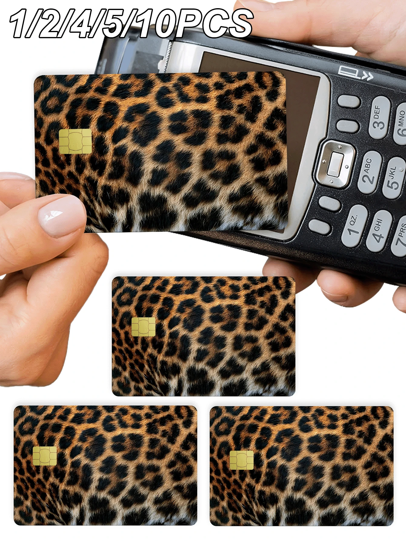 1/2/4/5/10pcs Realistic Leopard Print Credit Card Stickers, High-End Texture DIY Stickers, Same Style As Beauty Bloggers, Must-Have For Leopard Print Lovers, Decoration For Transit Cards, Campus Cards, Credit Cards