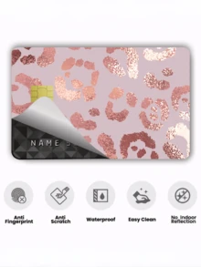 1/2/4/5/10片玫瑰金豹紋信用卡貼紙，女性生日禮物，PVC材質防指紋耐用防刮耐磨，適合男士、女士、情侶，小晶片卡、銀行卡裝飾貼紙，信用卡、交通卡、學生校園卡DIY - 多色 - 查看 4