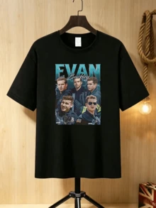 Men's 9-1-1 TV Series Evan Barkley Graphic T-Shirt - Heavyweight Firefighter Crew Neck Shirt, Chicago Fire Department Badge Tops T-Shirt Women's Tops - Black - View 1