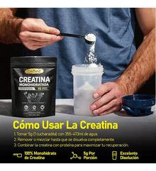 2PCS Polvo de Creatina Monohidratada Micronizada GWYNNE 450g Alta Pureza 100% Certificada, Disolución Rápida con Cuchillo Dosificador, Suplemento Pre Entrenamiento para Hombre y Mujer Gimnasio, Aumenta Fuerza y Masa Muscular - 2 piezas - Ver 7