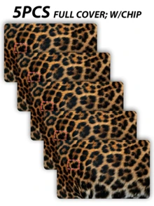 1/2/4/5/10pcs Realistic Leopard Print Credit Card Stickers, High-End Texture DIY Stickers, Same Style As Beauty Bloggers, Must-Have For Leopard Print Lovers, Decoration For Transit Cards, Campus Cards, Credit Cards - Multicolor - View 22