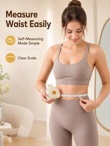 1pc Cute Portable Tape Measure, Measure Three Circumferences, Fitness Measurement For Chest And Arm, Auto-Retractable Waist Tape, Sewing Supplies - Multicolor - View 9