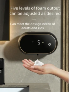 Nuevo Dispensador Automático de Jabón de Gran Capacidad de 400ml, Dispensador Automático de Líquido sin Contacto para Lavado de Manos, Pantalla Digital de Pantalla Completa de Alta Definición, Función de Autolimpieza, Equipado con Sensor de Detección de Líquido, Pantalla de Nivel de Batería, Adecuado para Baño, Cocina, Aseo, Hotel, Oficina - Ver 2