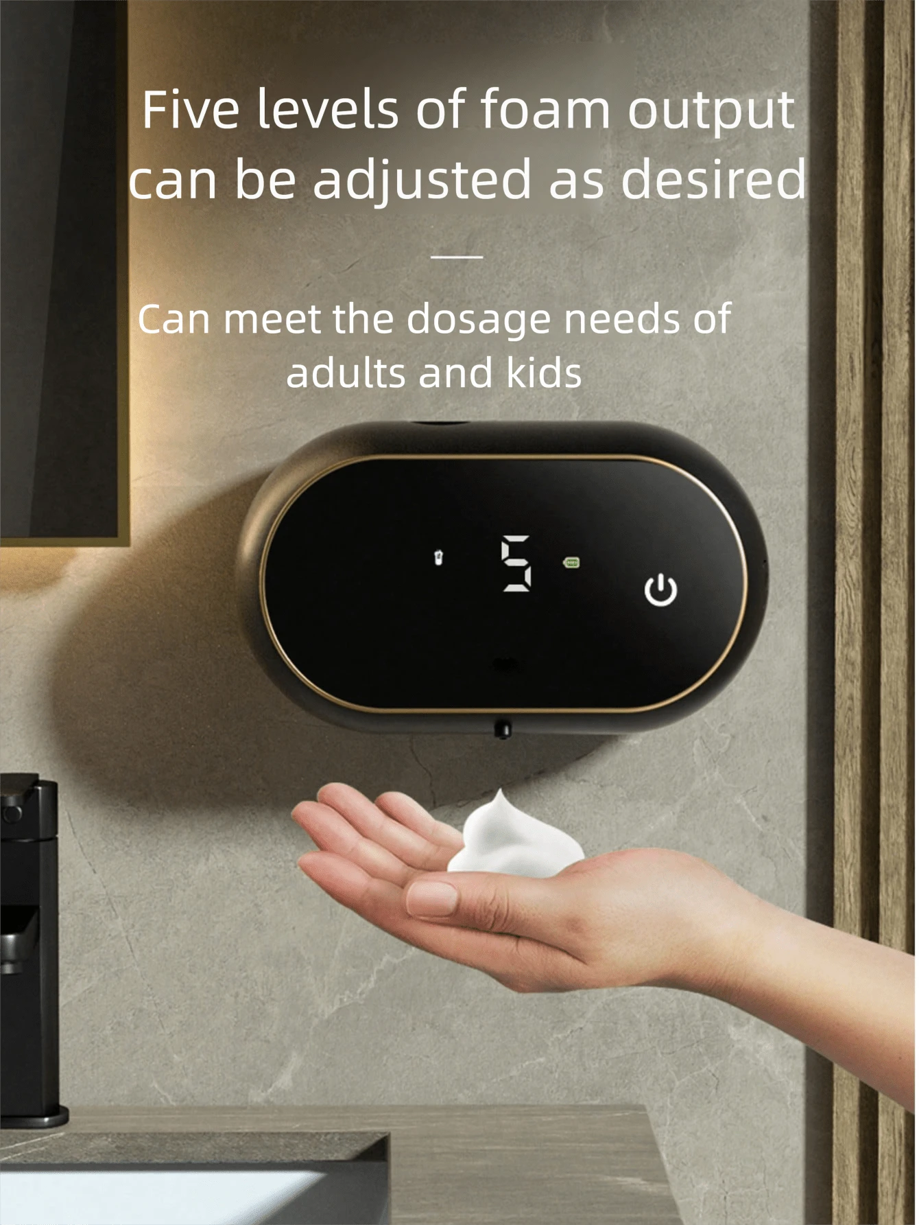 Nuevo Dispensador Automático de Jabón de Gran Capacidad de 400ml, Dispensador Automático de Líquido sin Contacto para Lavado de Manos, Pantalla Digital de Pantalla Completa de Alta Definición, Función de Autolimpieza, Equipado con Sensor de Detección de Líquido, Pantalla de Nivel de Batería, Adecuado para Baño, Cocina, Aseo, Hotel, Oficina