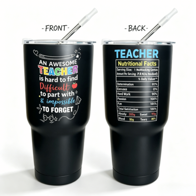 1pc Fun Teacher Tumbler Stainless Steel 30oz With Lid, Teacher Coffee Mug-Teacher Travel Cup-Teacher's Accessories Gifts For Women Men Teacher Roommate For Christmas Birthday Teachers 'Day Perfect Art Gifts Outdoor Travel Cup-Keep Drink