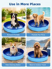 Portable Foldable Pet Bath Tub, PVC Composite Material Dog Bath Tub And Foldable Pet Swimming Pool, Lightweight Indoor/Outdoor Home Essential, Suitable For Dogs And Cats, Ideal For Travel, Beach, Camping, Hiking, Poolside Cleaning And Pet Bathing - Multicolor - View 5